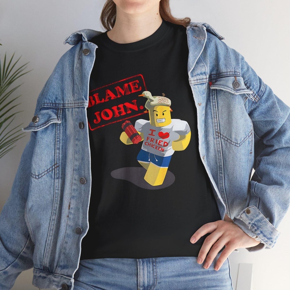 John Doe Shedletsky Blame John I Love Fried Chicken T-Shirt Black - Picture 1 of 4